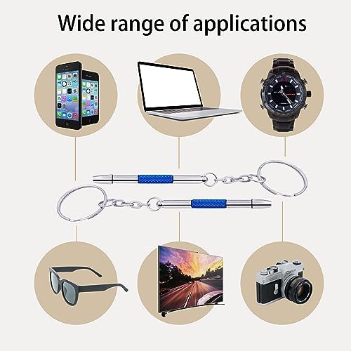 Juego de 4 Piezas de Destornillador Mini para Gafas, Kit de Destornillador de Precisión 4 en 1, Set de Reparación de Gafas y Relojes con Llavero, - imagen 4