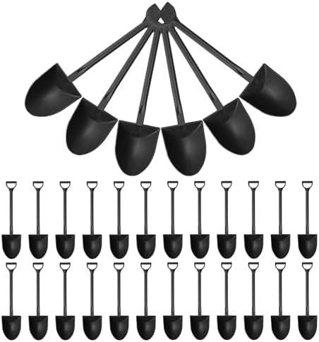 100 PZS Cucharas Mini Pala para Postres, Empaque Individual, Cucharas de Plástico Negro para Fiesta o Reunión Familiar - imagen 1