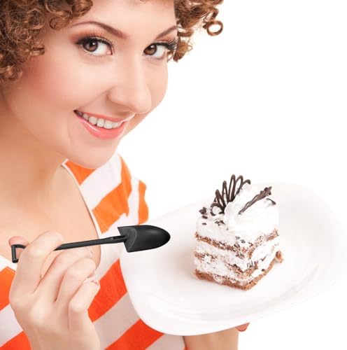 100 PZS Cucharas Mini Pala para Postres, Empaque Individual, Cucharas de Plástico Negro para Fiesta o Reunión Familiar - imagen 6