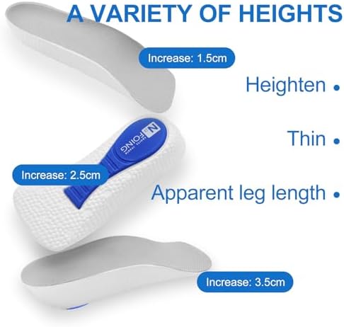 Plantillas Elevadoras para Sneakers de Hombre - 3 Pares, Soporte Arco Ortopédico para Aliviar Tendinitis de Aquiles, Pies Planos y Molestias en los - imagen 4