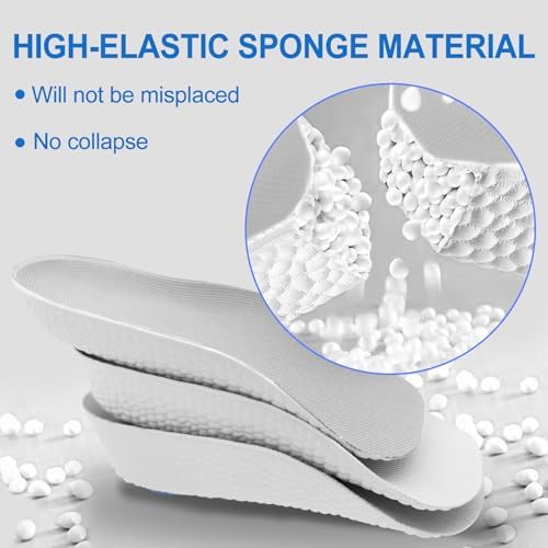 Plantillas Elevadoras para Sneakers de Hombre - 3 Pares, Soporte Arco Ortopédico para Aliviar Tendinitis de Aquiles, Pies Planos y Molestias en los - imagen 6