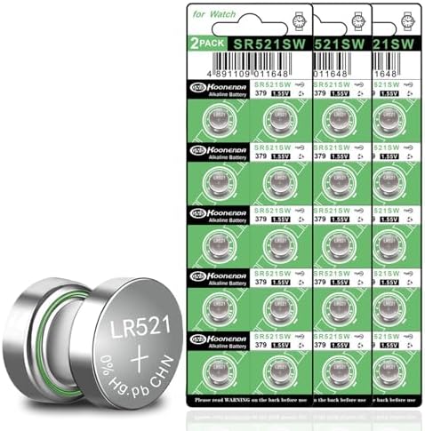 Baterías de Reloj hunbath 30 Paquetes SR521SW 379, 1.55V LR521 AG0, Baterías Alcalinas de Botón para Relojes - imagen 1
