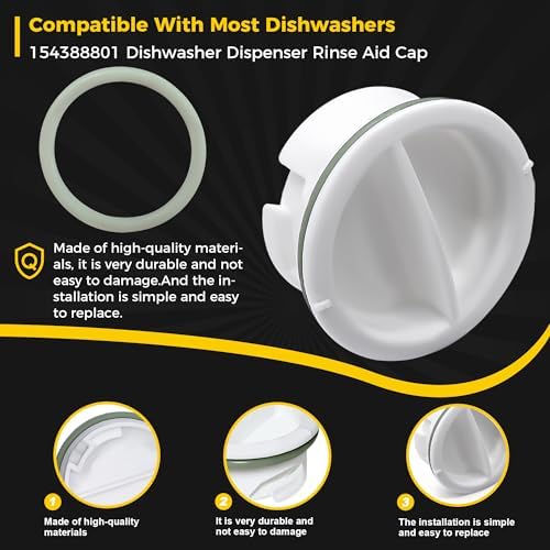 Tapa de dispensador de enjuague WFRWFR 154388801 para lavavajillas Frigidaire Kenmore, reemplaza 890363 AP2109579 PS421128 EAP421128 - imagen 3