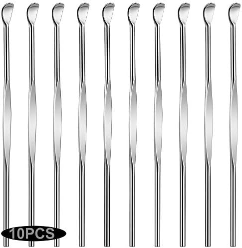 Juego de 10 piezas de limpiadores de oídos de metal plateado, cucharas para cerumen y herramientas colgantes para limpieza de oídos - imagen 1