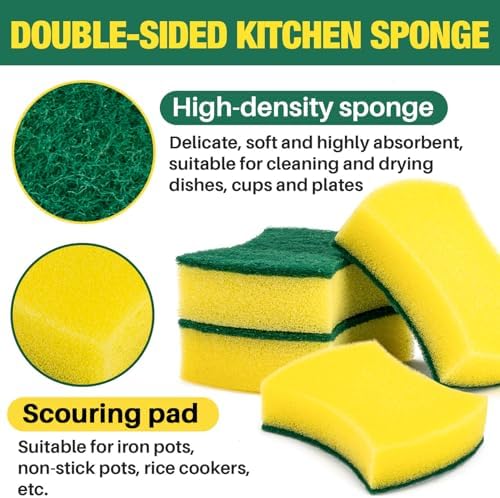Esponjas de Limpieza MAQIHAN 18 Piezas - Esponjas de Fregar Reutilizables de Doble Cara para Cocina, Platos, Ollas y Sartenes, Sin Rayar. - imagen 2