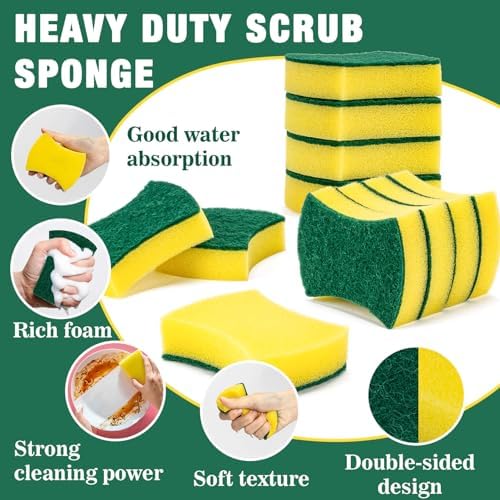 Esponjas de Limpieza MAQIHAN 18 Piezas - Esponjas de Fregar Reutilizables de Doble Cara para Cocina, Platos, Ollas y Sartenes, Sin Rayar. - imagen 3