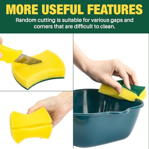 Esponjas de Limpieza MAQIHAN 18 Piezas - Esponjas de Fregar Reutilizables de Doble Cara para Cocina, Platos, Ollas y Sartenes, Sin Rayar. - imagen 6