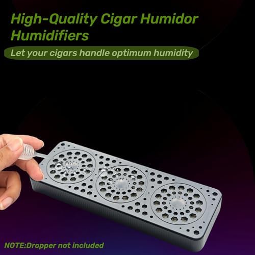 Humidificadores para Cigarros ZrCoin, Paquete de 2, Rectángulo Negro, Humidor con Ventanas Triples, Mantiene la Humedad y Frescura - imagen 3