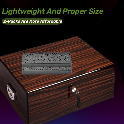 Humidificadores para Cigarros ZrCoin, Paquete de 2, Rectángulo Negro, Humidor con Ventanas Triples, Mantiene la Humedad y Frescura - imagen 4