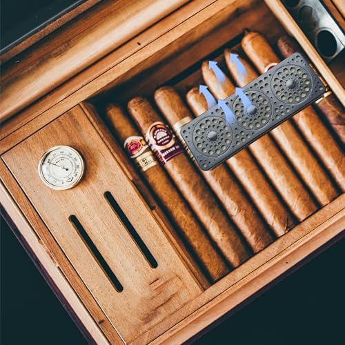 Humidificadores para Cigarros ZrCoin, Paquete de 2, Rectángulo Negro, Humidor con Ventanas Triples, Mantiene la Humedad y Frescura - imagen 5