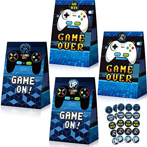 Pajean 24 Pzs Bolsa de Regalo para Juegos, Suministros para Fiesta de Videojuegos, Favor de Fiesta Gamer con 30 Pzs de Stickers para Decoraciones de - imagen 1