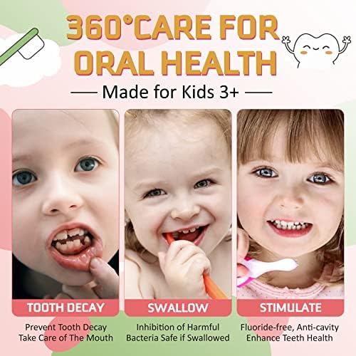 Pasta de Dientes Espuma para Niños 2 Piezas, Pasta de Dientes de Mousse con Flúor para Niños, Sabor Fresa y Sandía, Anti-Cárcies para Niños 3+ Años - imagen 4