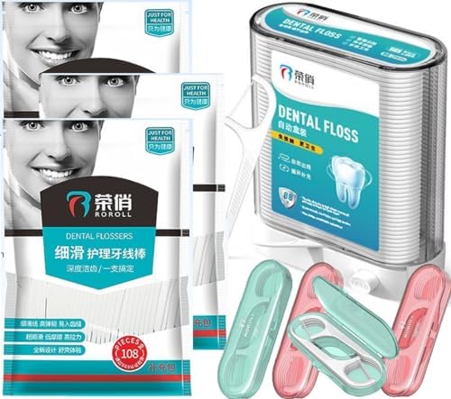 Palillos de Hilo Dental, Flossers para Adultos, 1 estuche recargable y 3 estuches portátiles, 442 piezas (Blanco) - imagen 1