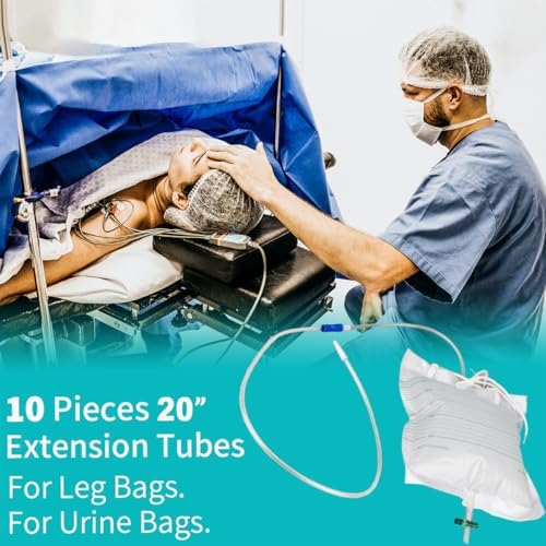 VWJ Paquete de 10 Tubos de Extensión de 20 Pulgadas para Bolsa de Pierna – Manguera de Drenaje Flexible y Libre de Látex con Conector – Ajuste - imagen 6