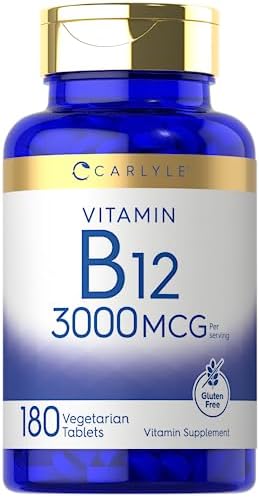 Carlyle Vitamina B12 3000 mcg | 180 Tabletas | Suplemento Vegetariano | Sin OGM y Libre de Gluten - imagen 1