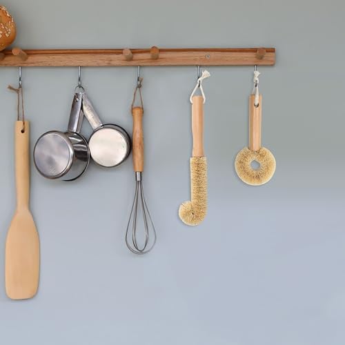 Juego de 2 Cepillos de Coco para Botellas, Cepillo de Madera Eco-Amigable para Limpiar Sartenes y Utensilios de Cocina, Set de Fibras Naturales - imagen 5