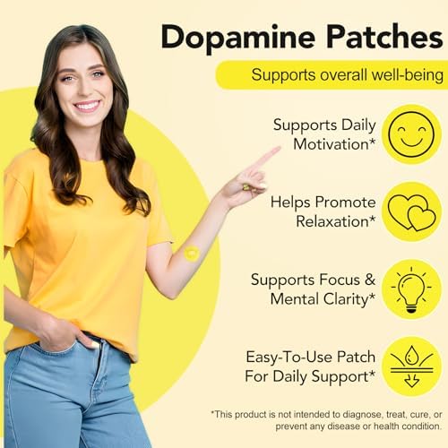Parche ZIXBMHYJ de Dopamina Extra Fuerte, Apoyo para el Ánimo y la Positividad, Fórmula a Base de Plantas, Parche Vegano para Hombres y Mujeres, - imagen 2