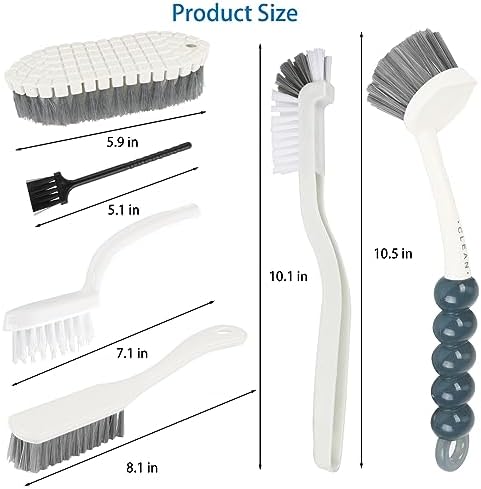 Set de Limpieza Multisusos de 6 Piezas, Cepillos de Limpieza Profunda con Agarre - Para Platos, Fregado, Botellas, Zapatos, Grietas y Teclados para - imagen 7