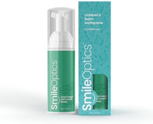 Smile Optics Pasta de Dientes Espumosa Mint Magic para Niños - Pasta Dental Blanqueadora Sin Flúor - Fórmula Suave para Sonrisas Más Brillantes - imagen 1