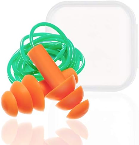 Bememo 6 Pares de Tapones para Oídos de Silicona Reutilizables con Cordón y Estuche, Impermeables, Reducción de Ruido para Tiro, Sueño, Natación y - imagen 3
