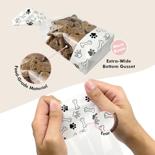 Bolsas de Celofán Transparentes con Huellas para Perros EKAPACKAGING, 25 Piezas 4.3x8.3 Pulgadas, con Cierres de Torcido, Perfectas para Fiestas y - imagen 3