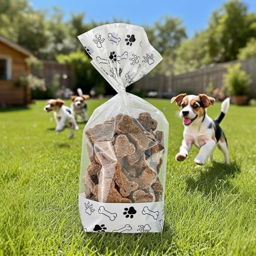 Bolsas de Celofán Transparentes con Huellas para Perros EKAPACKAGING, 25 Piezas 4.3x8.3 Pulgadas, con Cierres de Torcido, Perfectas para Fiestas y - imagen 5