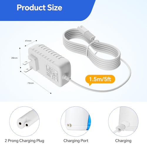 Cargador Meliya 3V para irrigador Waterpik WP360 WP360W WP450 WP450W WP462 WP462W WF-13CD010 YLA-03010, Adaptador de 6.6FT - imagen 4