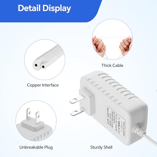 Cargador Meliya 3V para irrigador Waterpik WP360 WP360W WP450 WP450W WP462 WP462W WF-13CD010 YLA-03010, Adaptador de 6.6FT - imagen 5
