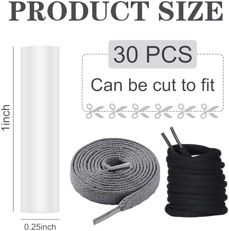 Juego de 30 Puntas para Cuerdas de Zapatos Ayzylpth, 1 X 0.25, Puntas Transparentes para Reparar Cuerdas de Tenis, Botas y Equipo Outdoor - imagen 2