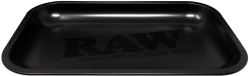 Bandeja para enrollar cigarrillos RAW Matte Black Murder'd 11x7x1” con tarjeta ARC Scoop - imagen 3