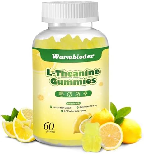 Gomitas Warmbioder de L-Theanine para Niños y Adultos, 400mg con Ashwagandha, GABA y 5HTP, Suplemento Masticable para Relajación y Enfoque, Sabor - imagen 1