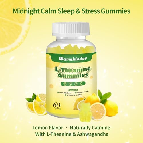 Gomitas Warmbioder de L-Theanine para Niños y Adultos, 400mg con Ashwagandha, GABA y 5HTP, Suplemento Masticable para Relajación y Enfoque, Sabor - imagen 4