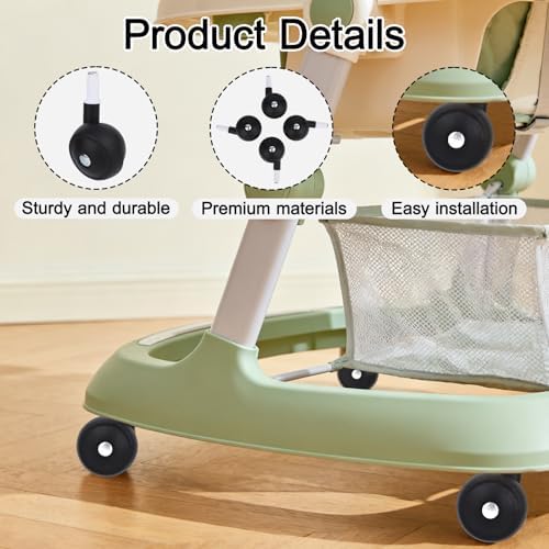 Ruedas de Repuesto para Andadores de Bebé, 4 Piezas, Ruedas Universales Negras de Plástico para Carritos y Andadores de Aprendizaje - imagen 3