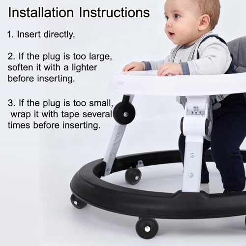 Ruedas de Repuesto para Andadores de Bebé, 4 Piezas, Ruedas Universales Negras de Plástico para Carritos y Andadores de Aprendizaje - imagen 4