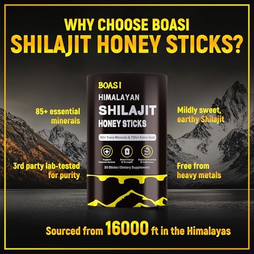 Palitos de Miel de Shilajit con Azafrán Orgánico, 85+ Minerales Traza, 75%+ Ácido Fúlvico, Mejora Funciones Cognitivas, Aumenta Energía y Fuerza, 30 - imagen 5