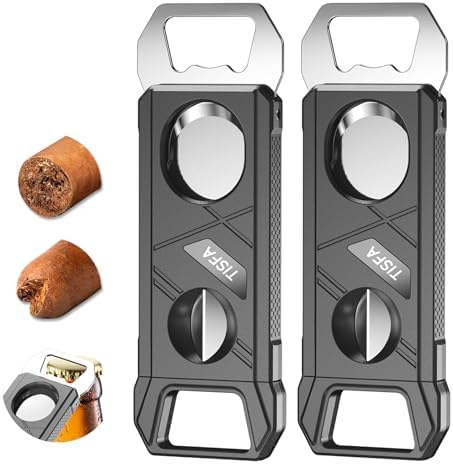 Cortador de Cigarros TISFA Guillotina 3 en 1, Set de 2 Cortadores de Cigarros Portátiles y Multifuncionales, Regalo Ideal para Hombres - imagen 1
