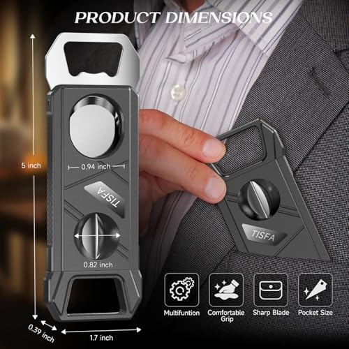 Cortador de Cigarros TISFA Guillotina 3 en 1, Set de 2 Cortadores de Cigarros Portátiles y Multifuncionales, Regalo Ideal para Hombres - imagen 2