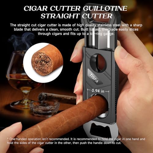 Cortador de Cigarros TISFA Guillotina 3 en 1, Set de 2 Cortadores de Cigarros Portátiles y Multifuncionales, Regalo Ideal para Hombres - imagen 5