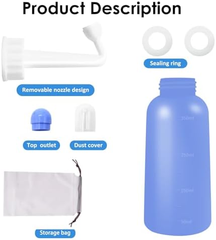 Botella Peri Postparto RUFCRIL 350ml, Bidet Portátil Invertido con Bolsa, TPE Hervible y Doble Anillo a Prueba de Fugas, para Recuperación Perineal y - imagen 3