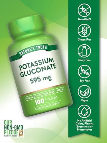Potasio Gluconato de Nature's Truth 595mg | 100 Tabletas | Suplemento Vegano, Sin OGM, Libre de Gluten - imagen 3