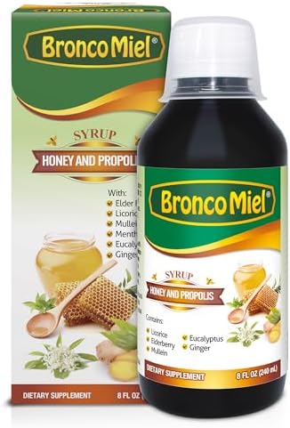 Jarabe de Propóleos y Flor de Saúco BroncoMiel para Adultos, 8 oz - Fórmula de Apoyo Inmunológico Diario con Saúco, Regaliz, Malva, Jengibre, Mentol - imagen 1