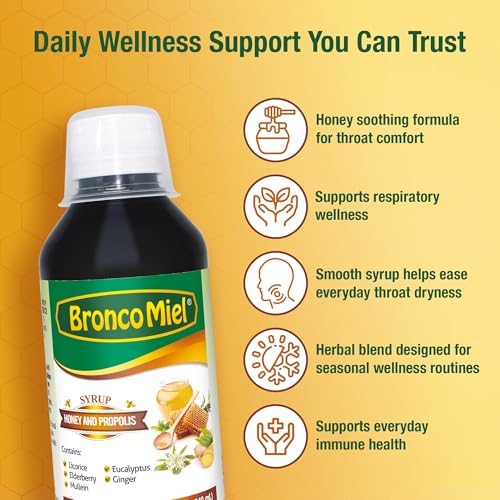 Jarabe de Propóleos y Flor de Saúco BroncoMiel para Adultos, 8 oz - Fórmula de Apoyo Inmunológico Diario con Saúco, Regaliz, Malva, Jengibre, Mentol - imagen 2