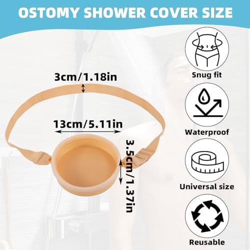 Cubierta de Ducha para Ostomía JFHNMLW, Protector Impermeable para Colostomía e Ileostomía, Ajustable, Color Amarillo, Suministros para Ostomía - imagen 2