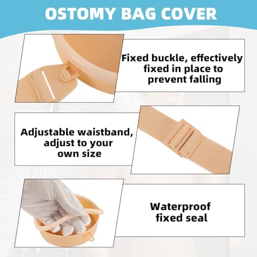 Cubierta de Ducha para Ostomía JFHNMLW, Protector Impermeable para Colostomía e Ileostomía, Ajustable, Color Amarillo, Suministros para Ostomía - imagen 3
