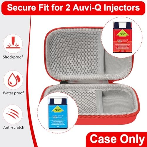 Funda Klawdsky Auvi Q, Bolsa de Emergencia Portátil para 2 Autoinyectores Auvi-Q, Inhalador, Spray Nasal, Medicina para Alergias, ros Auxilios, - imagen 2