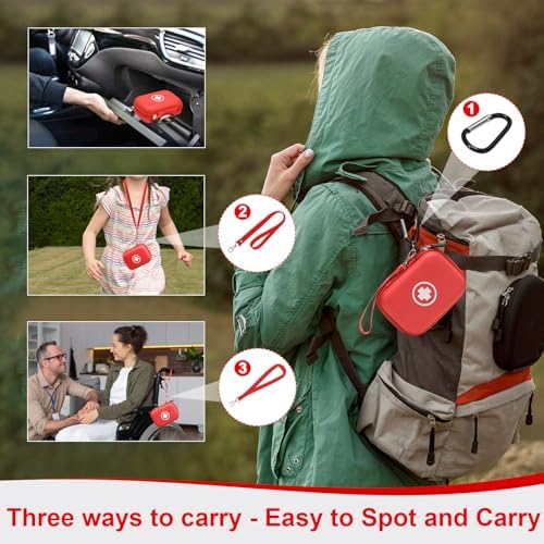 Funda Klawdsky Auvi Q, Bolsa de Emergencia Portátil para 2 Autoinyectores Auvi-Q, Inhalador, Spray Nasal, Medicina para Alergias, ros Auxilios, - imagen 4