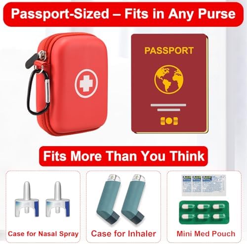 Funda Klawdsky Auvi Q, Bolsa de Emergencia Portátil para 2 Autoinyectores Auvi-Q, Inhalador, Spray Nasal, Medicina para Alergias, ros Auxilios, - imagen 6