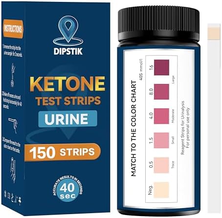 Tiras de Prueba de Cetonas DIPSTIK, 150 Tiras para Análisis de Orina Keto, Resultados Rápidos y Confiables en Casa - imagen 1