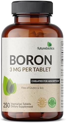 Futurebiotics Boron 3mg, Vegetariano, No GMO, Quelado para Mejor Absorción, 250 Tabletas - imagen 1