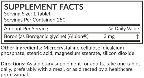 Futurebiotics Boron 3mg, Vegetariano, No GMO, Quelado para Mejor Absorción, 250 Tabletas - imagen 6